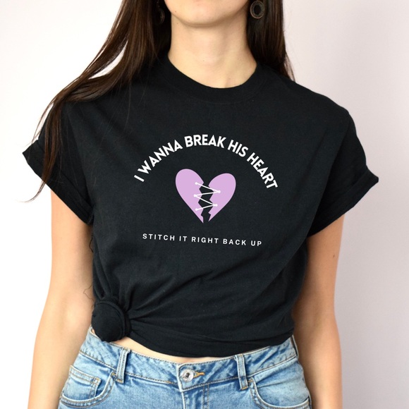 Break His Heart Stitch It Right Back Up GUTS Olivia Rodrigo Shirt Get Him Back - Picture 1 of 1